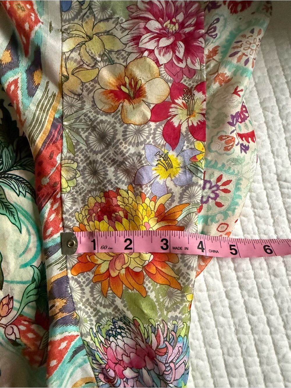 Johnny Was Floral Patchwork Midi Dress in Cream, Yellow, Green, Pink - Picture 7 of 10